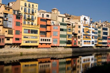 eski evleri günbatımı, girona, İspanya