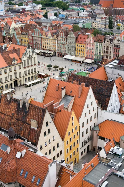 Vista de la ciudad desde una altura, Wroclaw, Polonia, Europa . — Foto de Stock