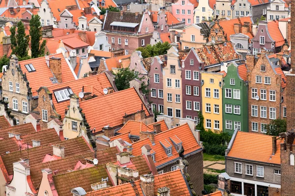 Vista de la ciudad desde una altura, Gdansk, Polonia, Europa . — Foto de Stock