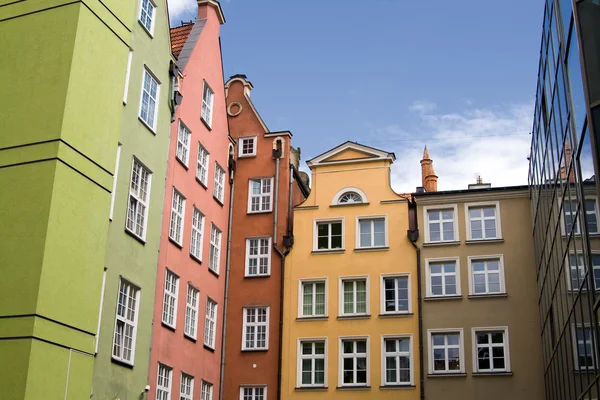 Barevné budovy v Gdaňsku, Polsko, Evropa. — Stock fotografie
