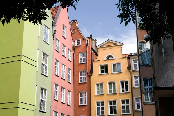 Barevné budovy v Gdaňsku, Polsko, Evropa. — Stock fotografie