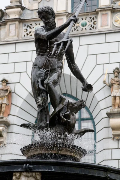 La escultura de Neptuno en Gdansk, Polonia, Europa . — Foto de Stock