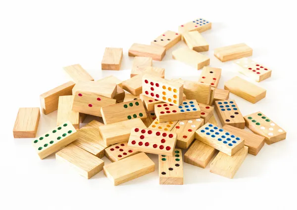 Montón Domino de madera — Foto de Stock