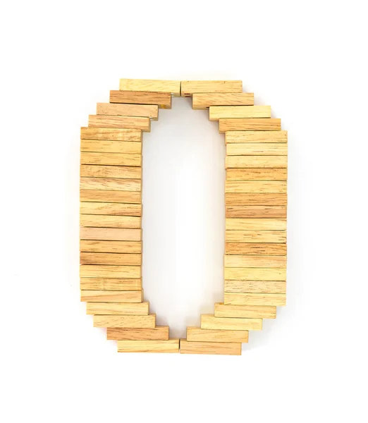 Holz-Domino-Alphabet, o — Stockfoto