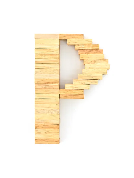 Wooden domino alphabet,P — Stock Photo, Image