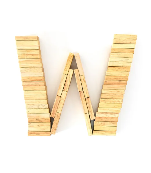 Alfabeto domino in legno, W — Foto Stock