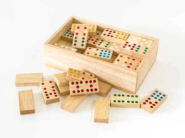 Houten domino in vak — Stockfoto