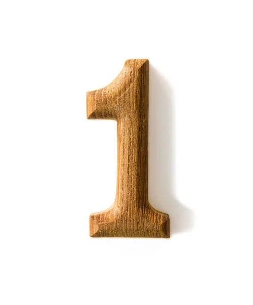 Деревянный числовой 1 — стоковое фото