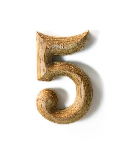Wooden numeric 5 — Stock Photo, Image