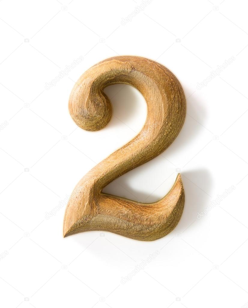 Wooden numeric 2