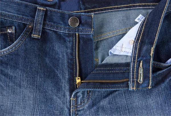 Närbild foto front Blå jeans — Stockfoto