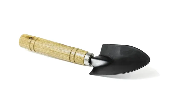 Steel shovel with a wooden handle — Stock Photo, Image