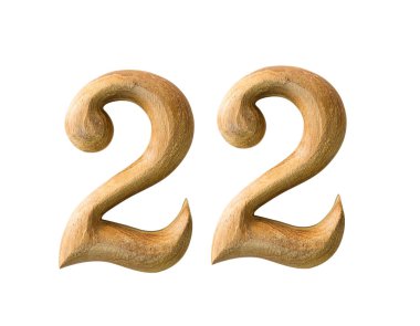 Wooden numeric 22 clipart