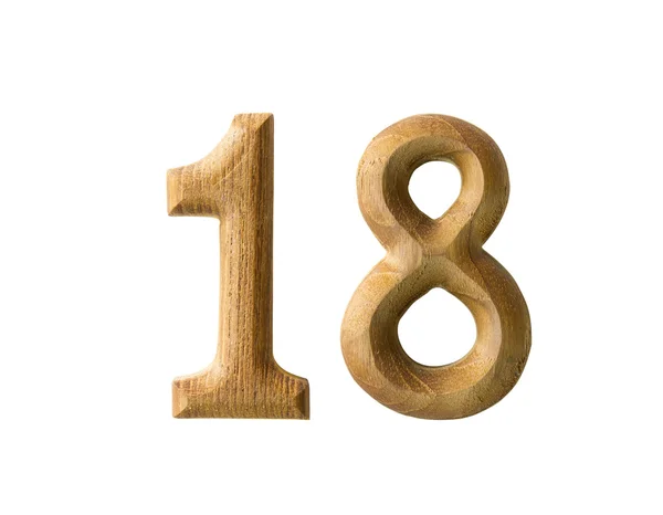 Wooden numeric 18 — Stock Photo, Image