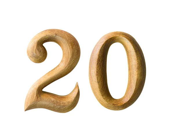 Números de madera 20 — Foto de Stock