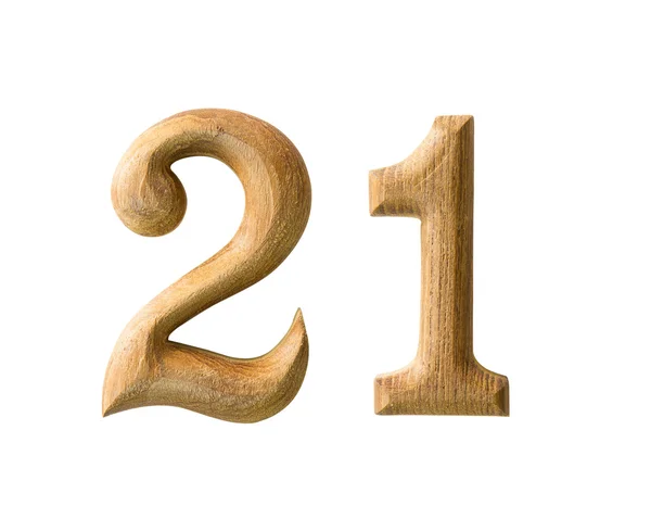 Wooden numeric 21 — Stock Photo, Image