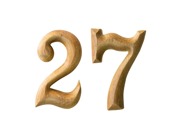 Trä numeriska 27 — Stockfoto
