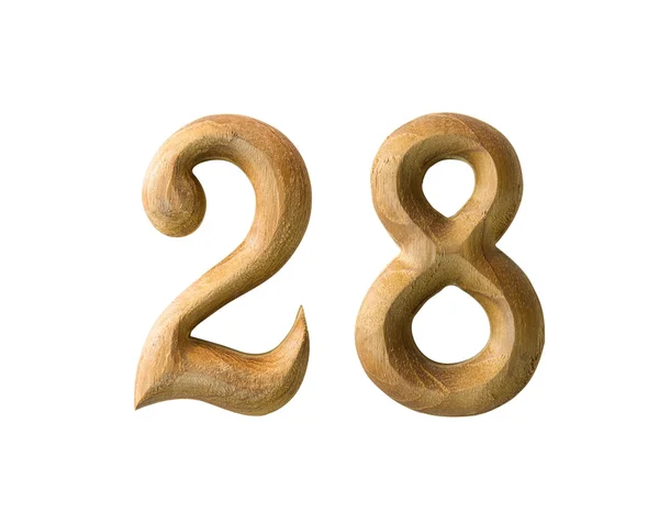 Деревянный числовой 28 — стоковое фото