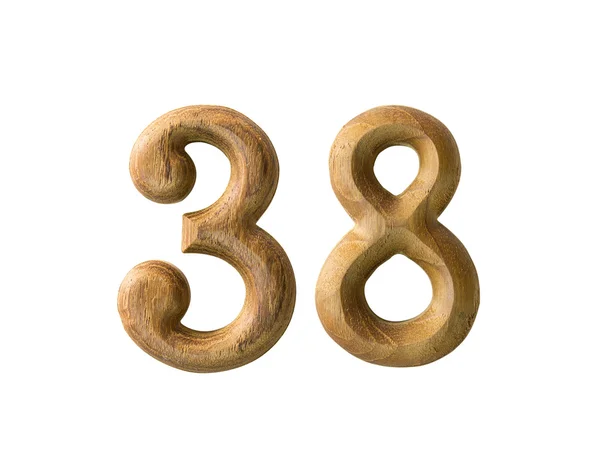 Wooden numeric 38 — Stock Photo, Image