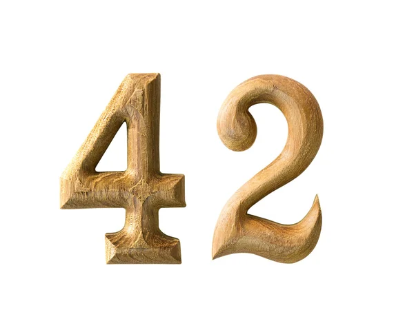 Trä numeriska 42 — Stockfoto