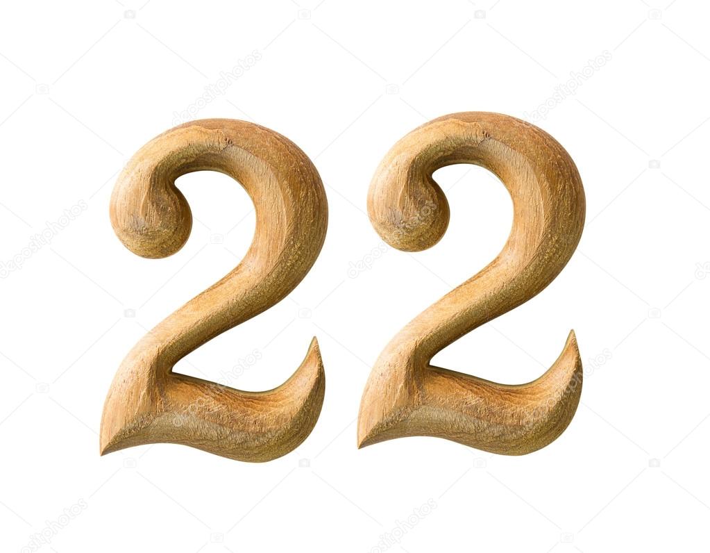 Wooden numeric 22