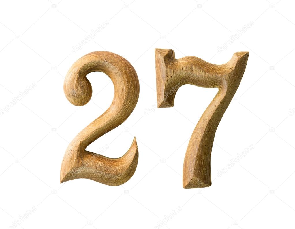 Wooden numeric 27