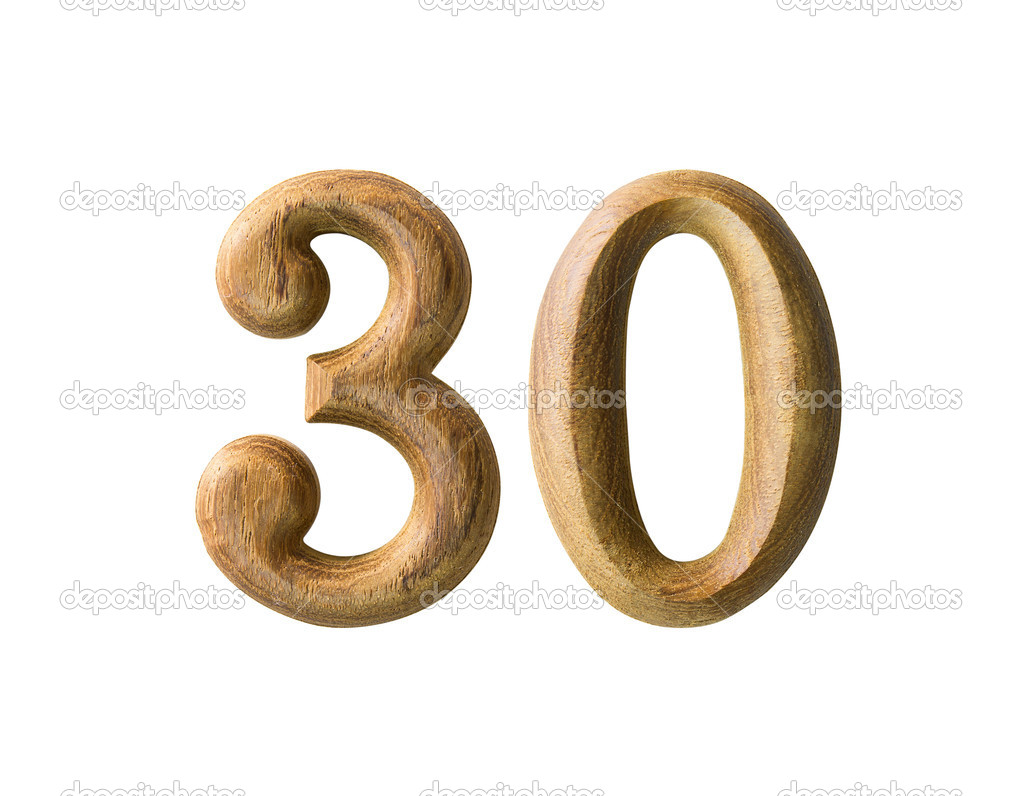 Wooden numeric 30