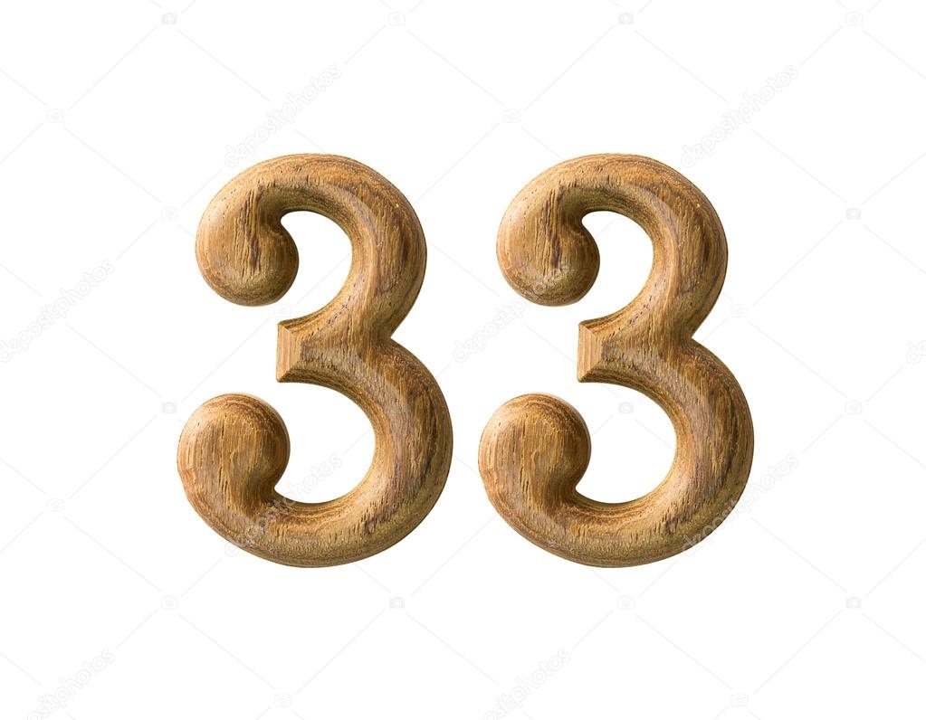 Wooden numeric 33