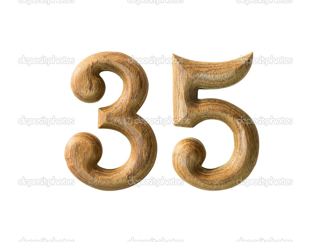 Wooden numeric 35