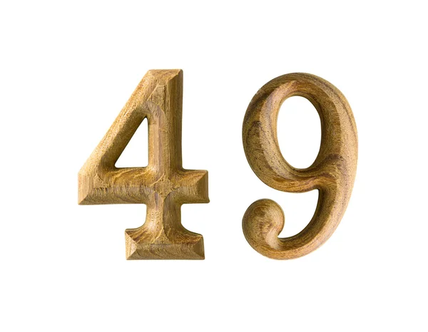 Trä numeriska 49 — Stockfoto