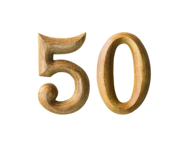 Wooden numeric 50 — Stockfoto