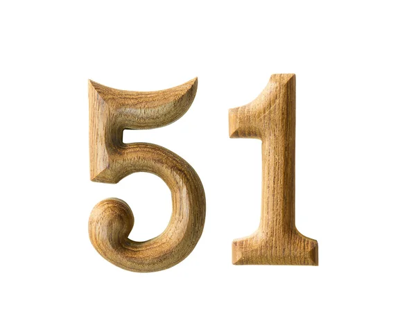 Wooden numeric 51 — Stock Photo, Image