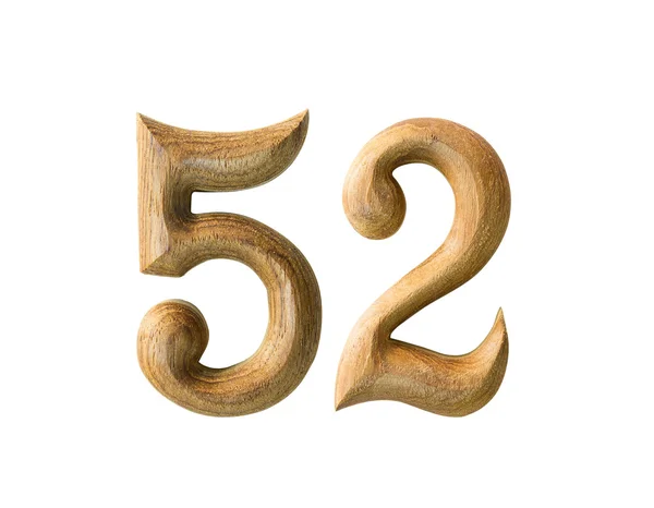 Wooden numeric 52 — Stock Photo, Image