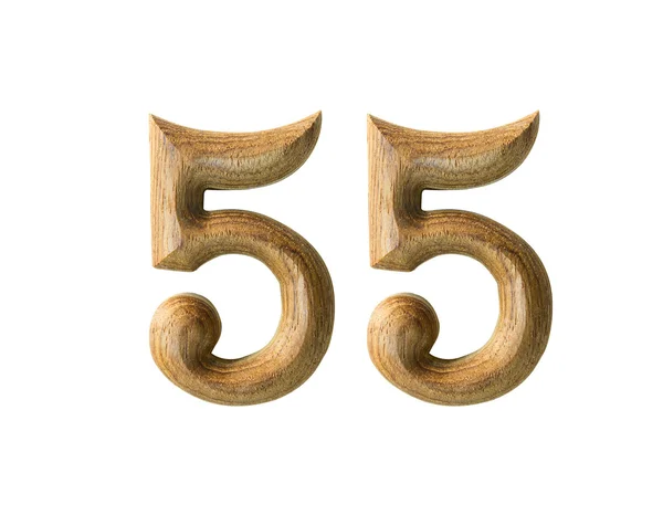 Wooden numeric 55 — Stock Photo, Image