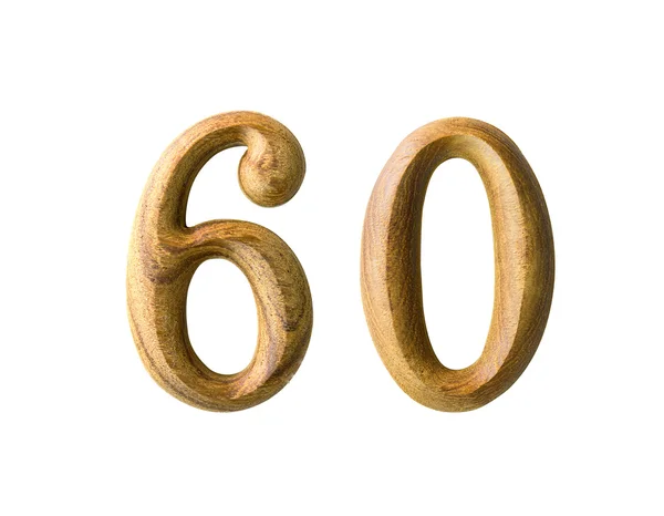 Números de madera 60 — Foto de Stock