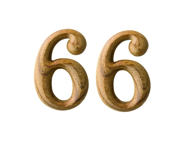 Wooden numeric 66 — Stock Photo, Image