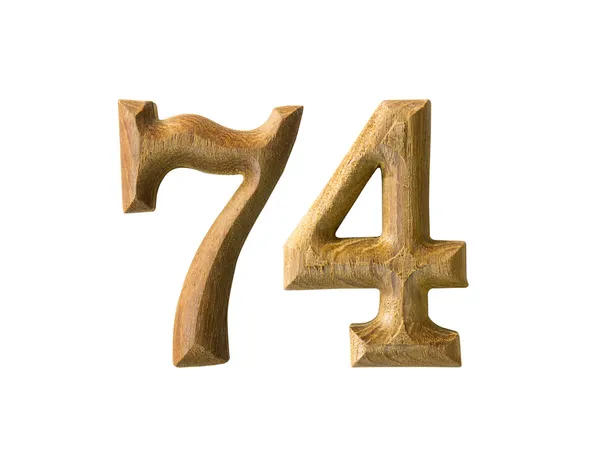 Trä numeriska 74 — Stockfoto