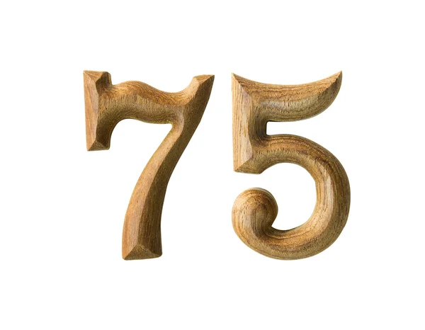 Trä numeriska 75 — Stockfoto