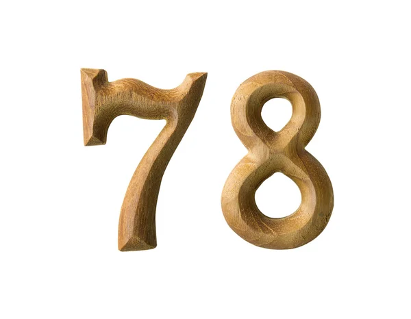 Wooden numeric 78 — Stock Photo, Image
