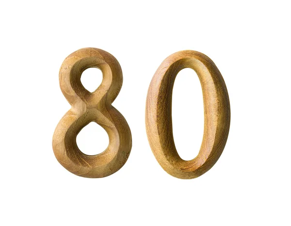 Wooden numeric 80 — Stock Photo, Image