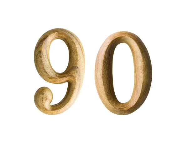 Wooden numeric 90 — Stock Photo, Image