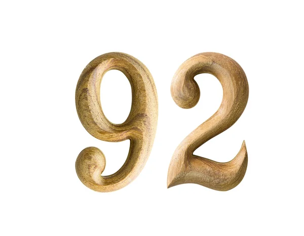 Wooden numeric 92 — Stock Photo, Image