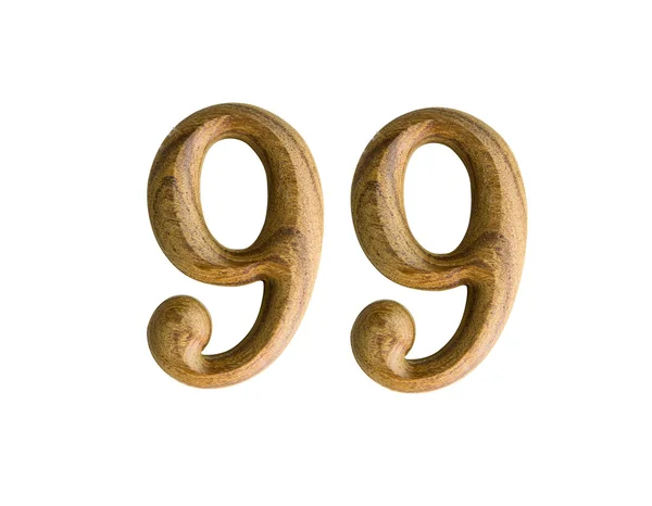 Wooden numeric 99 — Stock Photo, Image