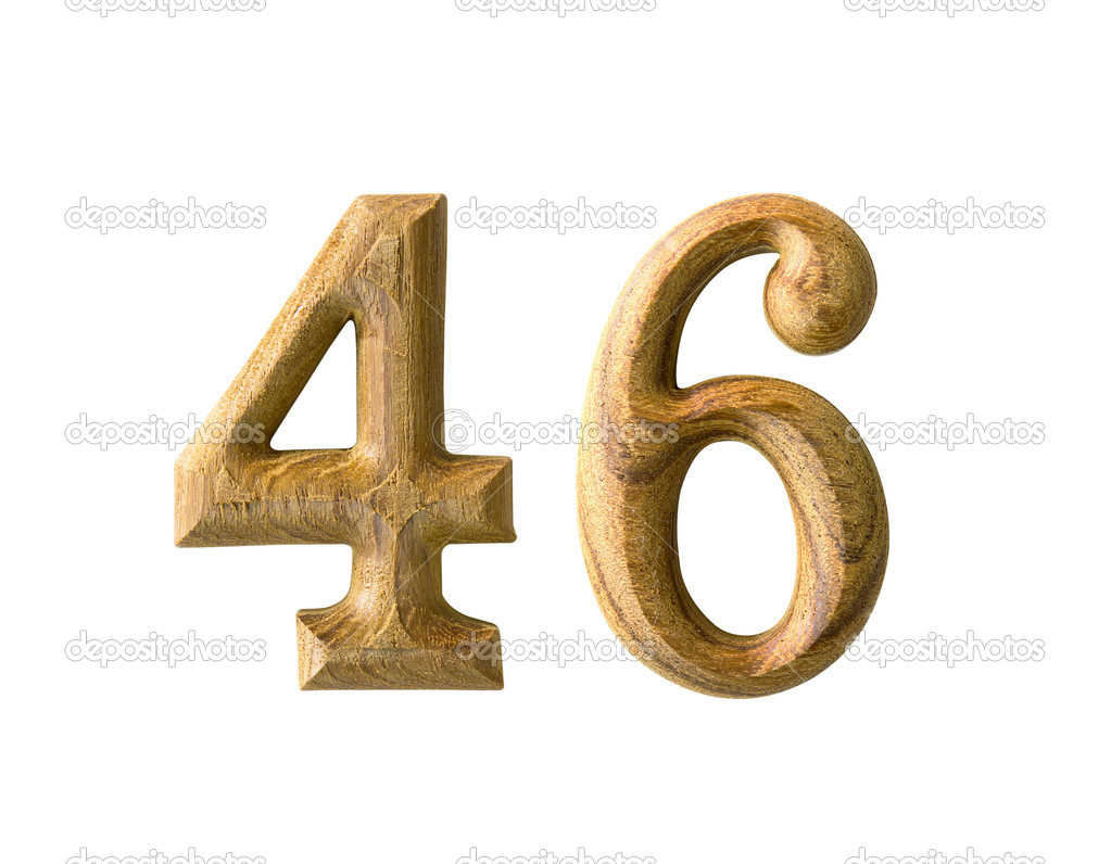 Wooden numeric 46