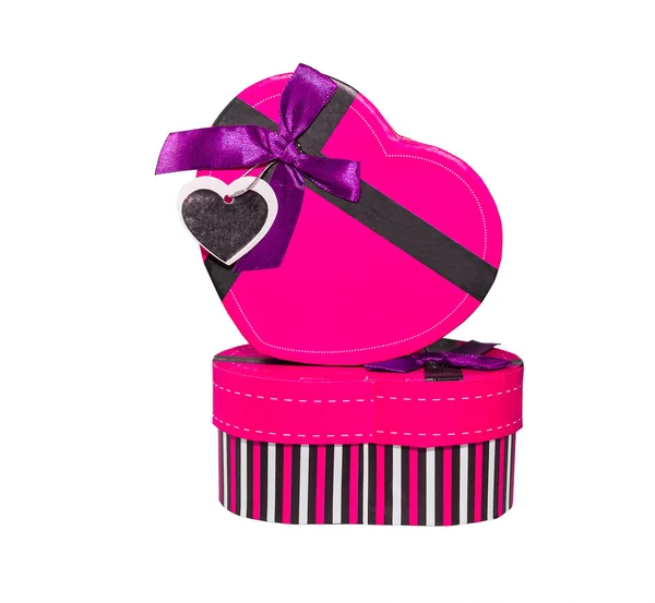 Pink Heart shaped box — Stock Photo, Image