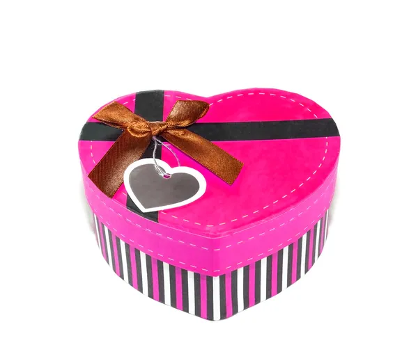 Rosa hjärtformade låda — Stockfoto