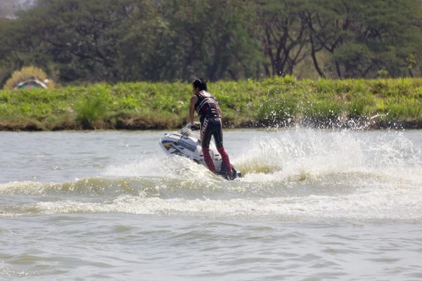 Gösteri freestyle jet ski dublör eylem — Stok fotoğraf