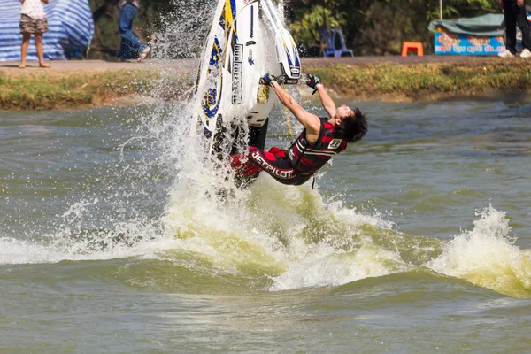 Gösteri freestyle jet ski dublör eylem — Stok fotoğraf