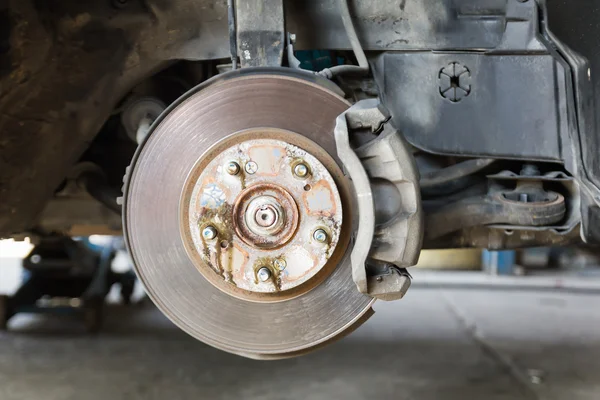 Front disk brake on car — Stock Photo, Image