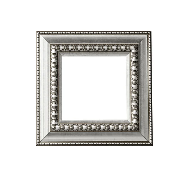 Vintage silver frame isolated — Stock Photo, Image